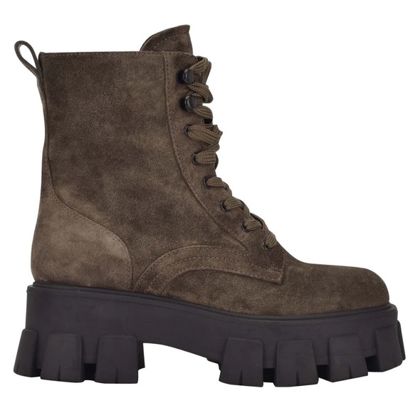 NIB Marc Fisher Happy Combat Lug Sole Lace Up Boot - Picture 1 of 12